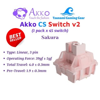 Bộ Switch Akko CS Silver/ Sakura (45 switch) - Hàng chính hãng