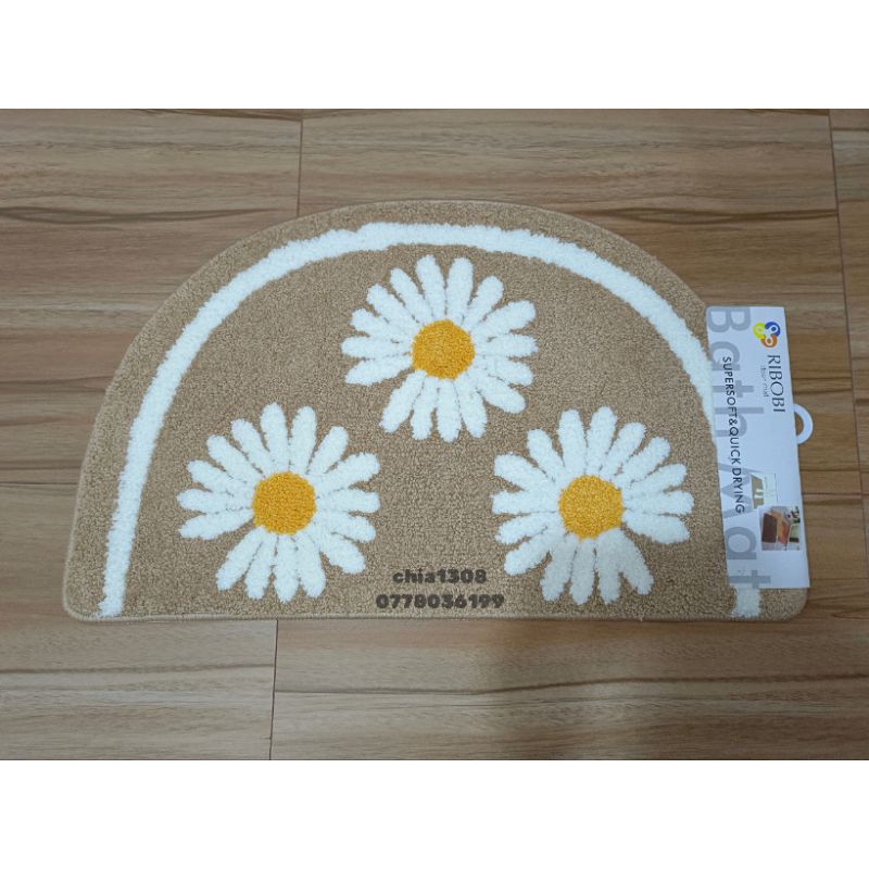THẢM CHÙI CHÂN SỢI LEN CAO CẤP HÌNH HOA MẶT TRỜI CHỐNG TRƠN TRƯỢT TỐT ( SỈ IB)