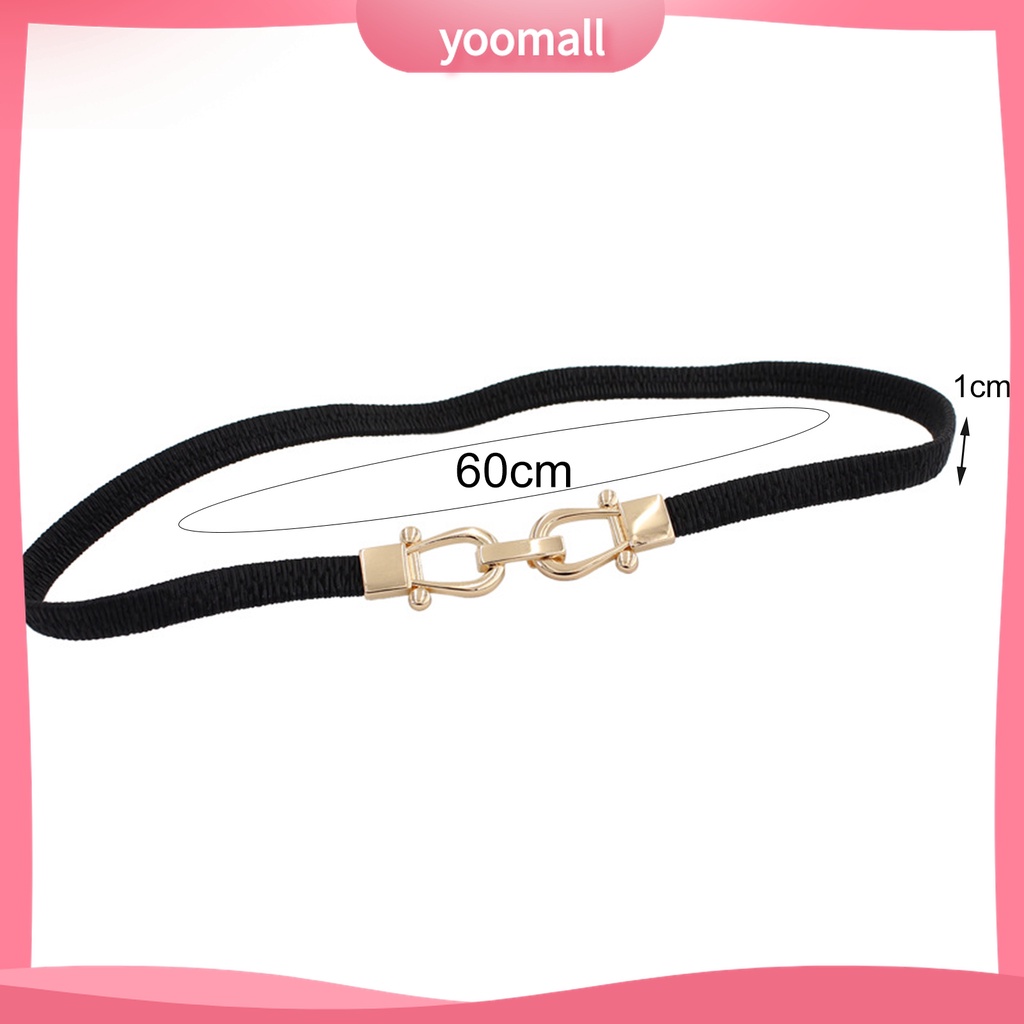 Thắt Lưng Giả Da Bản Nhỏ Co Giãn Khóa Kim Loại Chống Mài Mòn Thời Trang Cho Nữ