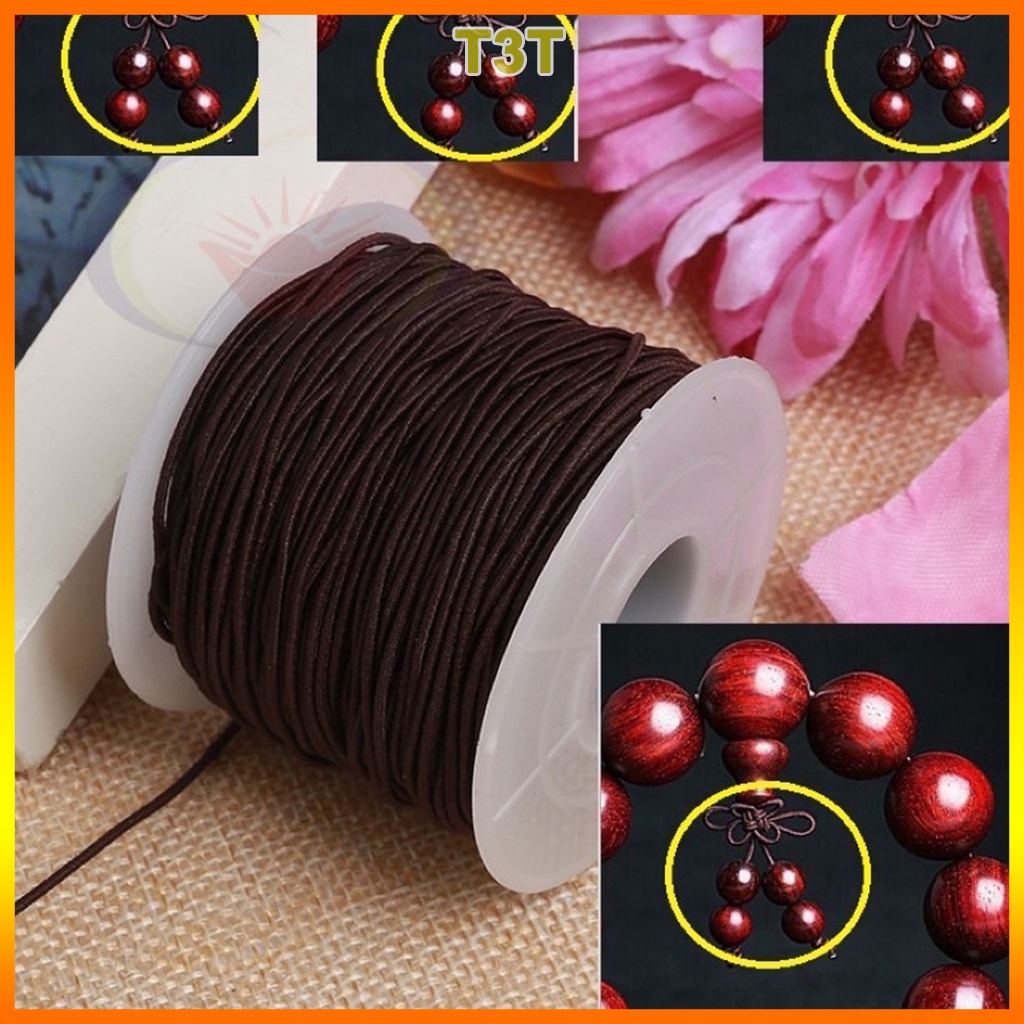 Dây xâu vòng gỗ phong thuỷ, Dây dù lõi chun xâu đủ các size hạt làm vòng tay và vòng cổ - Tặng kim xâu - T3T