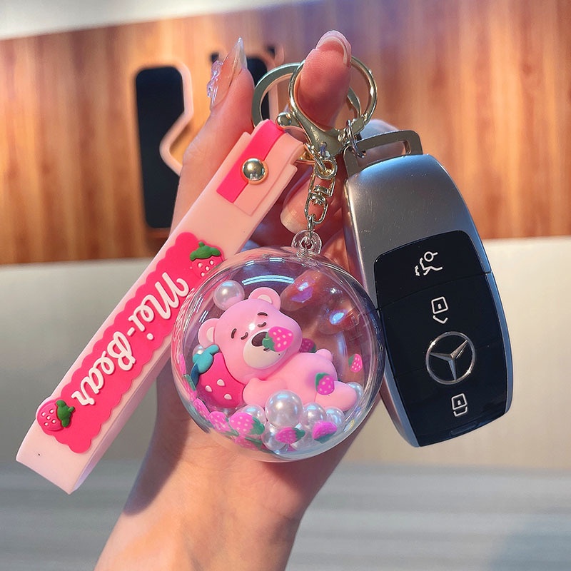 Móc Khóa Hình Quả Dâu Tây / Quả Mọng / Gấu Hoạt Hình Dễ Thương