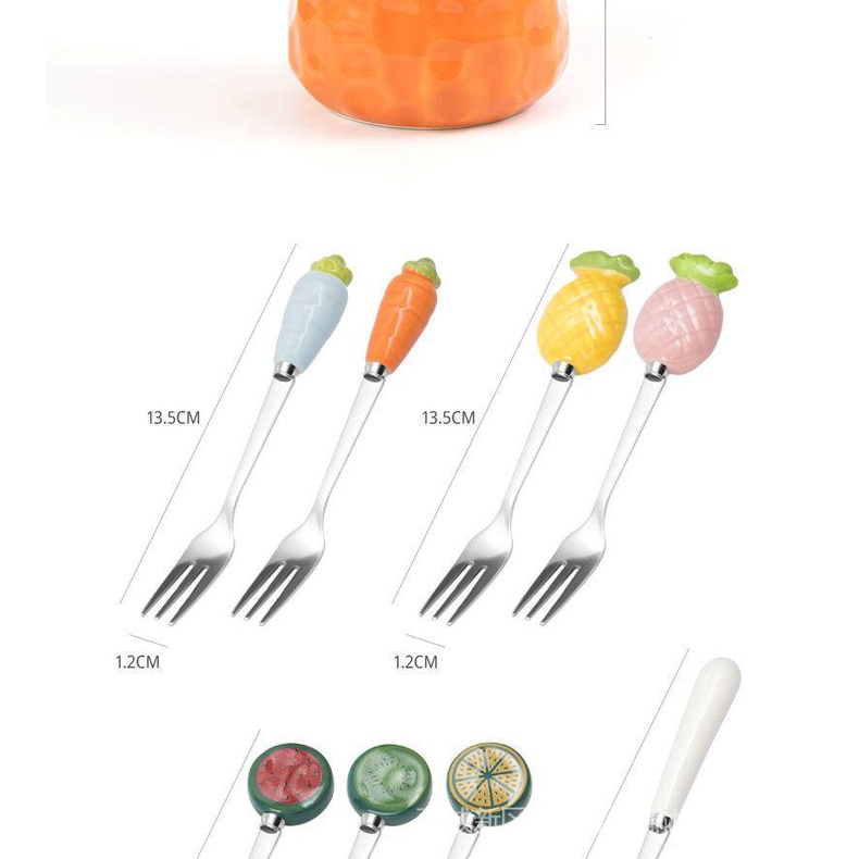 Bộ Nĩa Ăn Trái Cây Bằng Thép Không Gỉ 304 Cao Cấp Dễ Thương  C99R