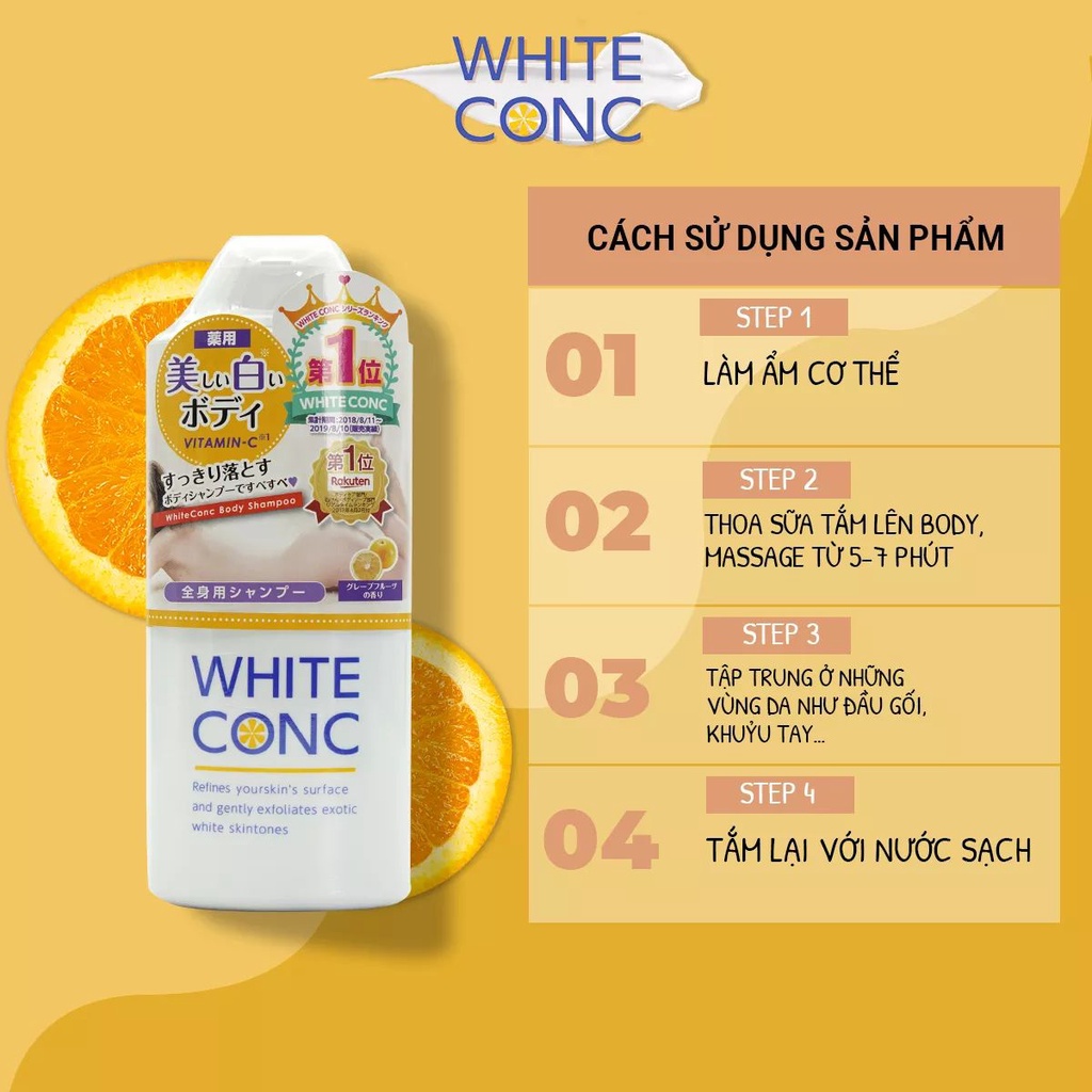 Sữa tắm trắng da White Conc 360ml