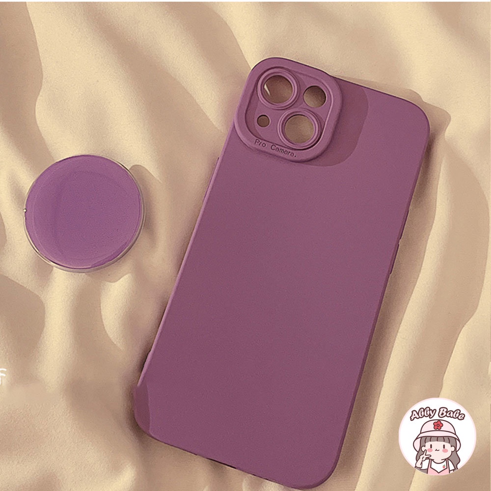 Ốp Điện Thoại TPU Mềm Mỏng Chống Bụi Có Giá Đứng Hoa Tử Đinh Hương Cho Iphone 14 Pro Max 11 7Plus 13 12 11 Pro Max X XS XR