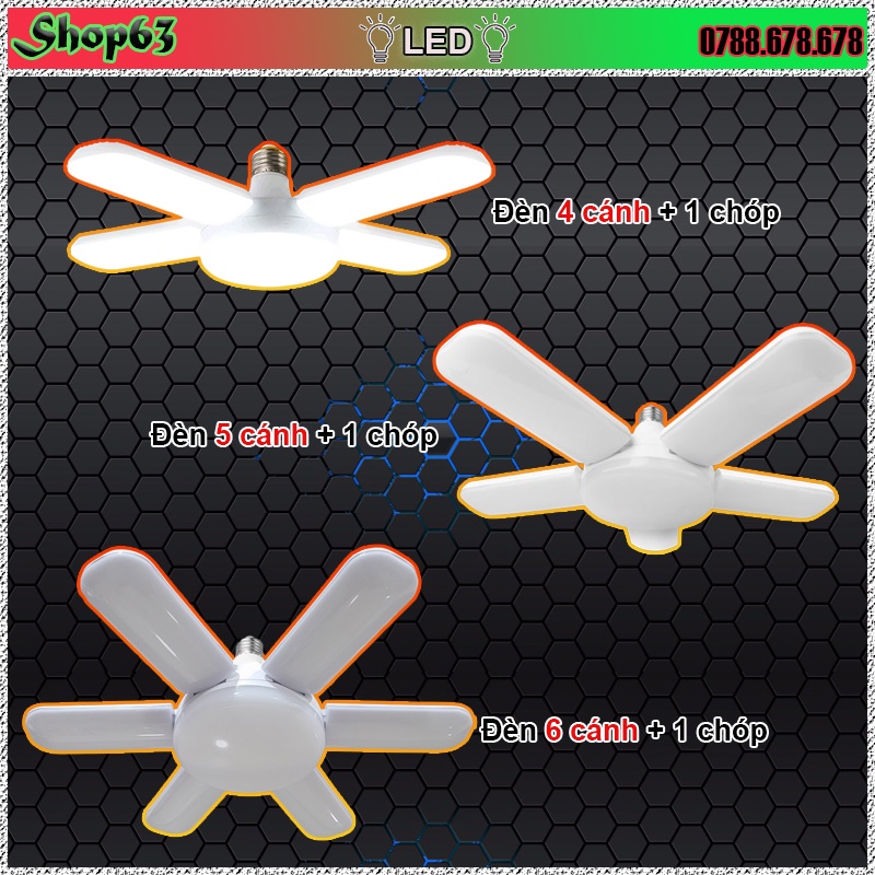 Bóng đèn LED cánh xếp đui E27 tiêu chuẩn - ánh sáng trắng siêu sáng