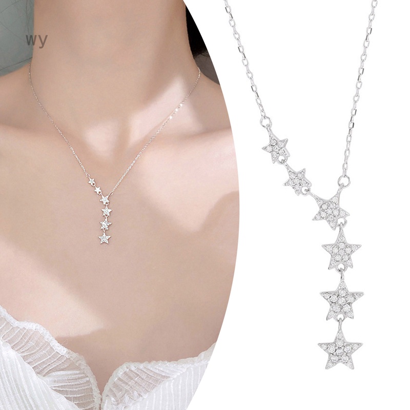 Vòng cổ Đính Đá Zircon Hình Ngôi Sao Lấp Lánh Thanh Lịch