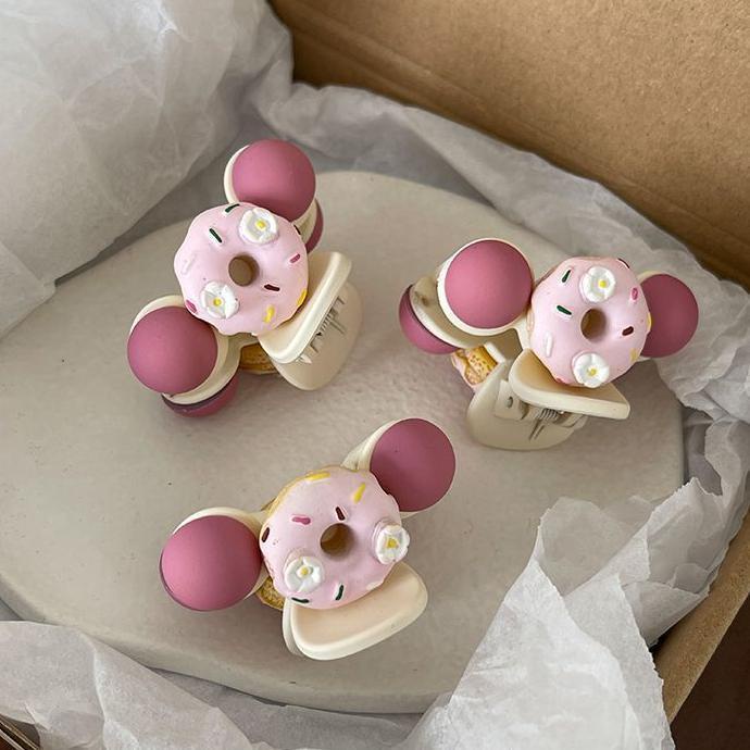 Ôi trời!Kẹp Tóc Hình Bánh Donut Màu Hồng Dễ Thương Cho Nữ
