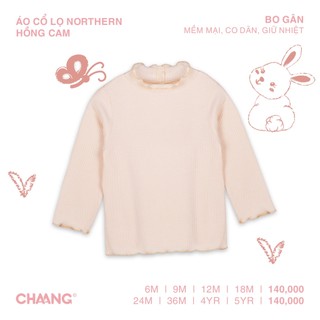 Áo dài tay cổ lọ cho bé gái Northern hồng cam CHAANG