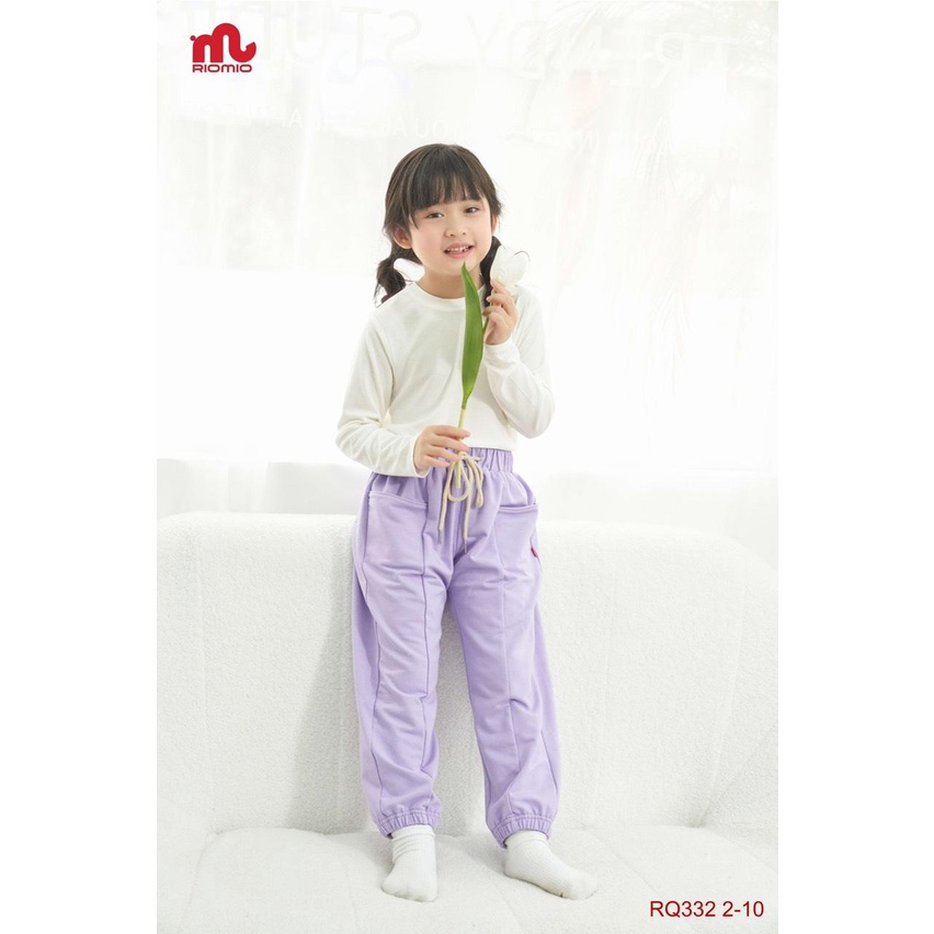 Quần dài nỉ bé gái thu đông Riomio bo gấu chất nỉ da cá dày dặn siêu ấm, không xù lông cho bé 13 đến 40kg RQ332