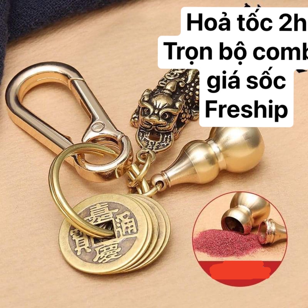 bộ móc khóa Hồ Lô Đồng Tiền Cổ 12 con giáp đầy đủ