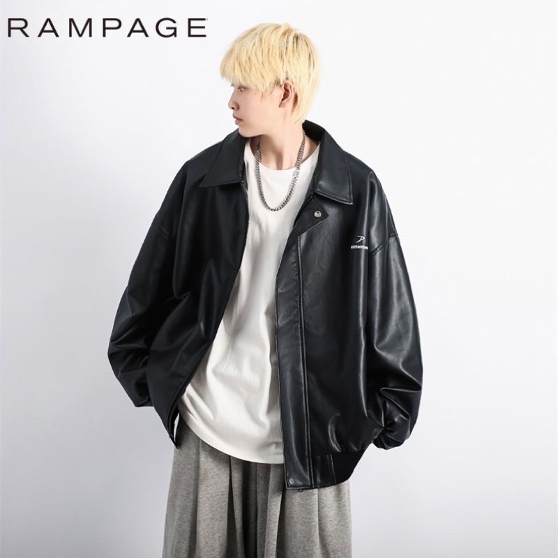 Áo khoác da có cổ unisex