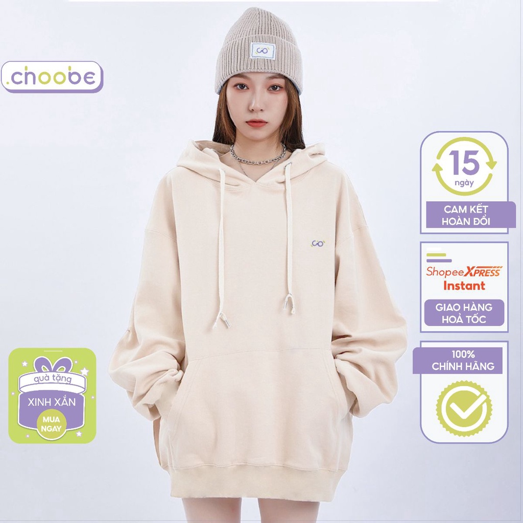 Áo hoodie Choobe unisex form rộng nỉ bông cao cấp thời trang nam nữ oversize ulzzang A82