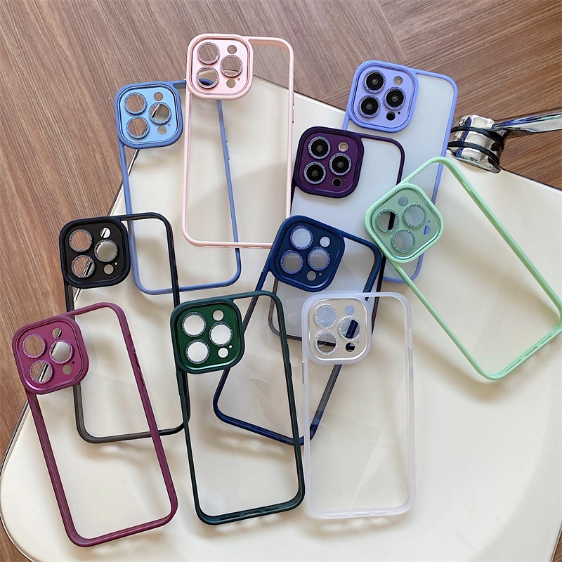 Ốp Điện Thoại Silicon Cứng Trong Suốt Chống Sốc Lấp Lánh Cho iPhone 14 Pro Max 14 Plus