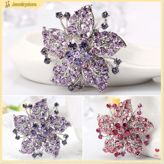 {jewelrystore} Ghim cài áo/khăn choàng hình bông hoa gắn đá thời trang nữ tính