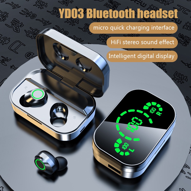 Tai Nghe Bluetooth Không Dây 3000Mah Tích Hợp Mic Và Hộp Sạc Cho iPhone Xiaomi