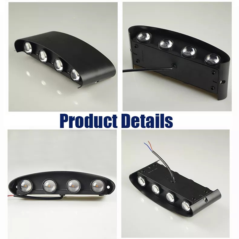 Đèn Hắt Tường, Đèn Cầu Thang Loại 8 Mắt Ánh Sáng Vàng Thiết Kế Kháng Nước Kháng Bụi IP 66 - Bảo Hành 12 Tháng