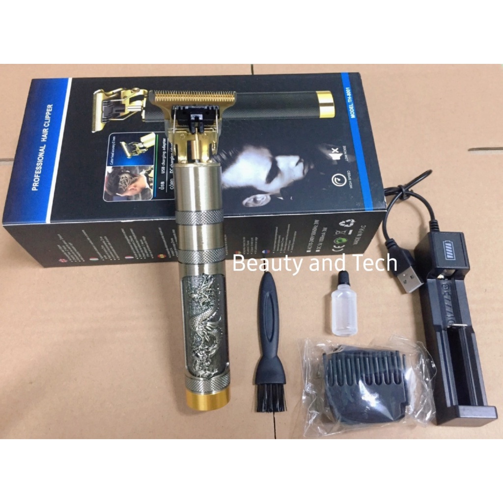 Tông Đơ Cắt Tóc, Chấn Viền VINTAGE-T9 Nhỏ Gọn, Sạc Điện, Pin Bền Đa Năng-BEAUTY AND TECH