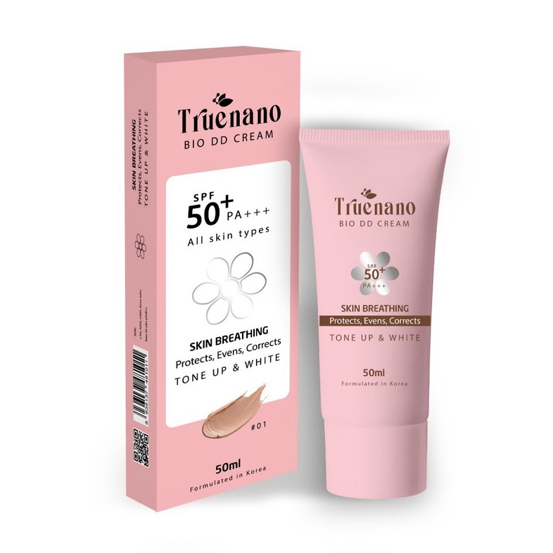 BIO DD CREAM #01 (KEM CHE PHỦ KHUYẾT ĐIỂM, CHỐNG NẮNG, NÂNG TÔNG ĐA SINH HỌC TRUENANO 50ML(CHÍNH HÃNG)