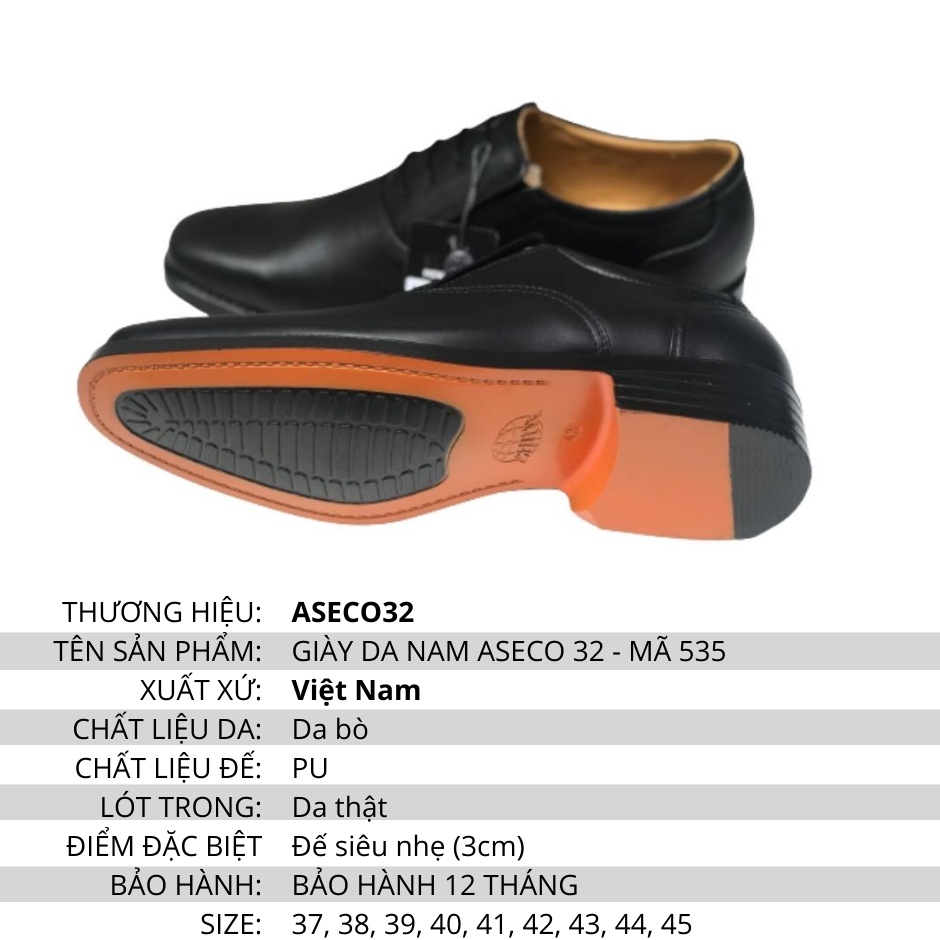 Giày Da Nam ASECO 32 - Mã 535