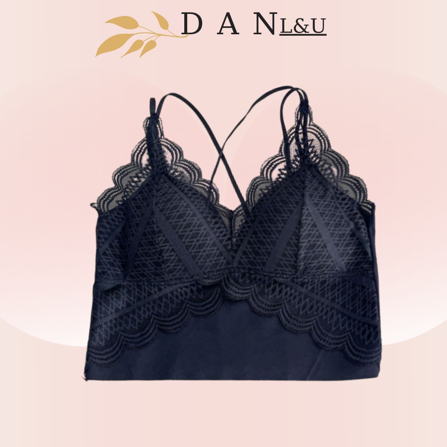 Áo Lót Ngực Su Phối Ren Mềm Mại Co Dãn Dây Đan Chéo Quyến Rũ DAN L&amp;U 2210