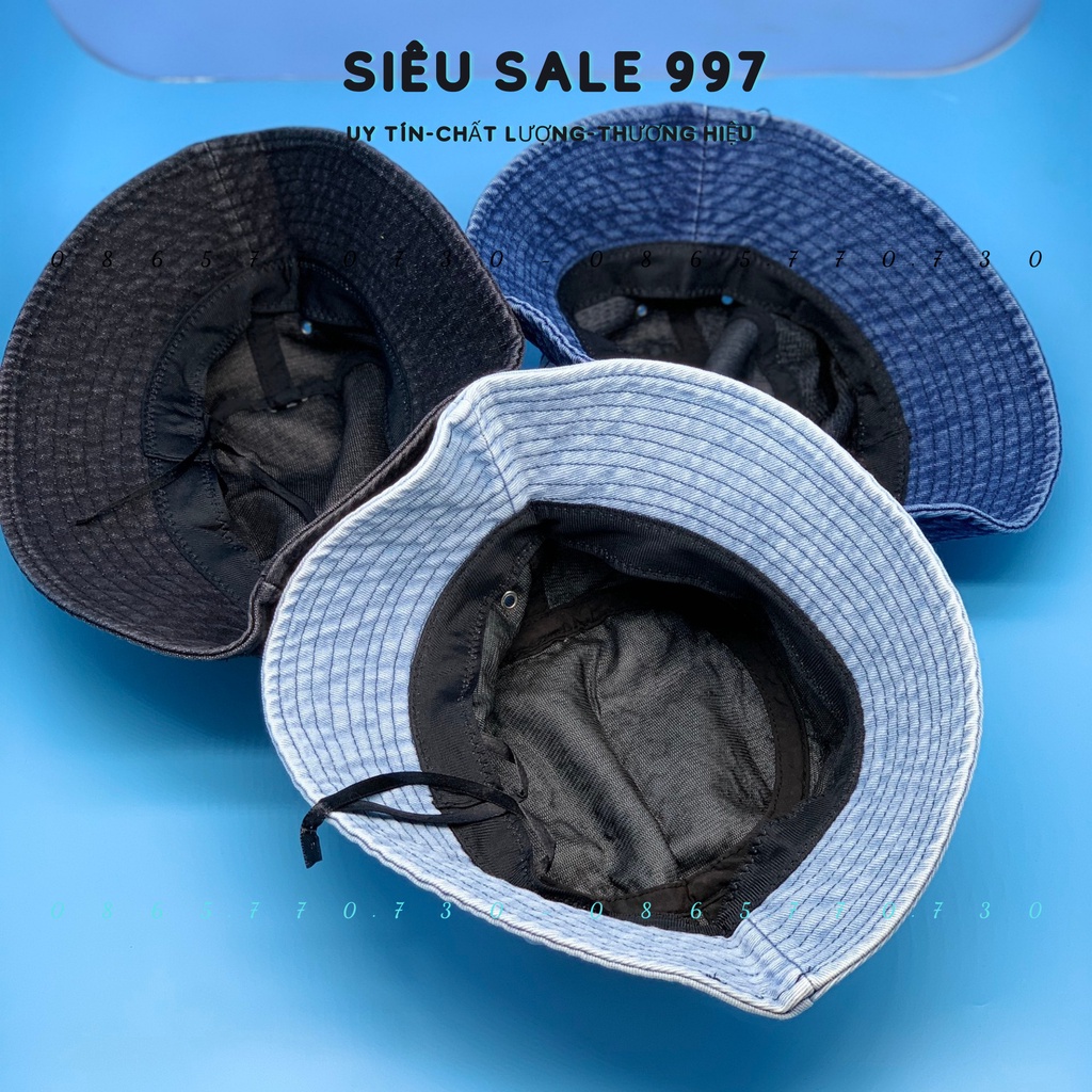 NÓN VÀNH CHẤT JEAN MỀM DENIM PHỐI LOGO HÀNG QC NHẬP CAO CẤP THỜI TRANG NỮ CÓ DÂY ĐIỀU CHỈNH FORM