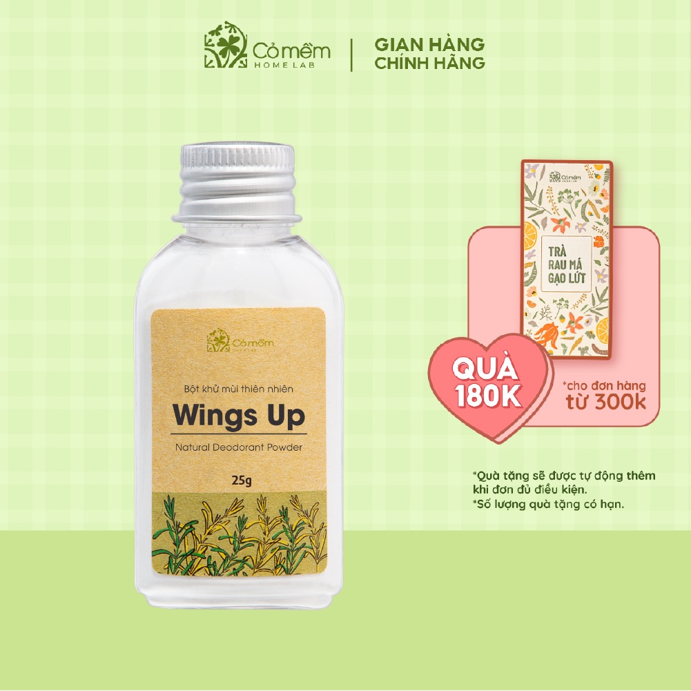 Bột Khử Mùi Wings Up Khử Mùi Hôi Chân Hôi Nách Giảm Tiết Mồ Hôi Hôi Cỏ Mềm 25g