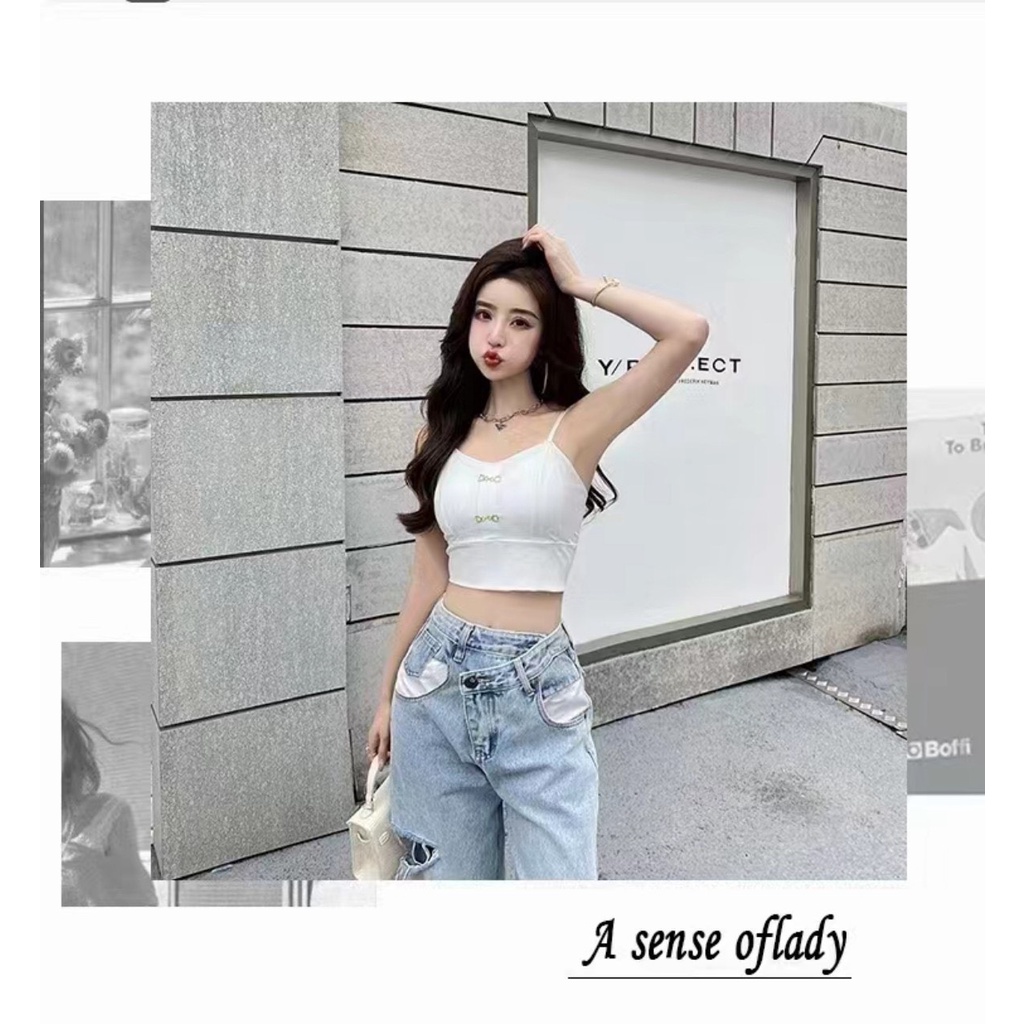 Áo Bra Nữ Dáng Croptop Phối Dây Thời Trang Trước Ngực Siêu Hot A.552
