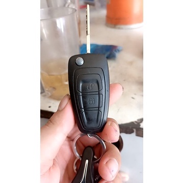 Ốp chìa khóa TPU Mạ Inox xe Ford  XLS , Focus, Fiesta -Bản chìa gập