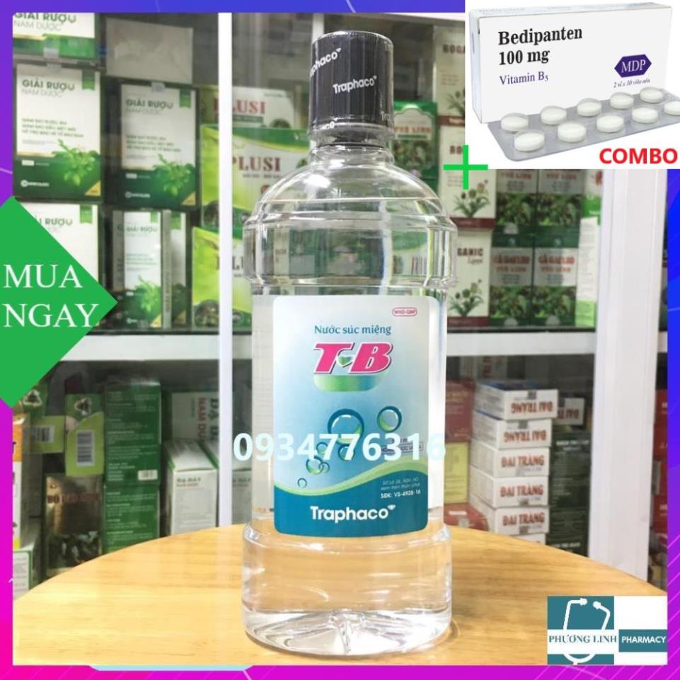 Combo Bedipanten 100mg +  nước Súc miệng TB của traphaco