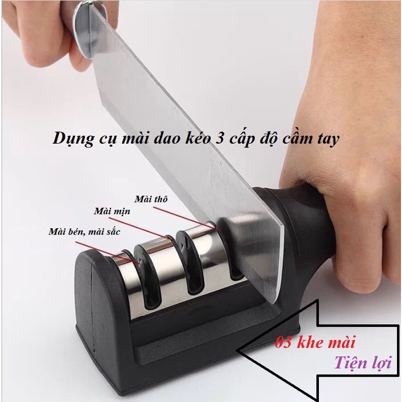 Dụng Cụ Mài Dao, Đồ Mài Dao Kéo 3 Khe 3 Rảnh Tiện Dụng, Mài dao cầm tay nhanh bén siêu tiện lợi