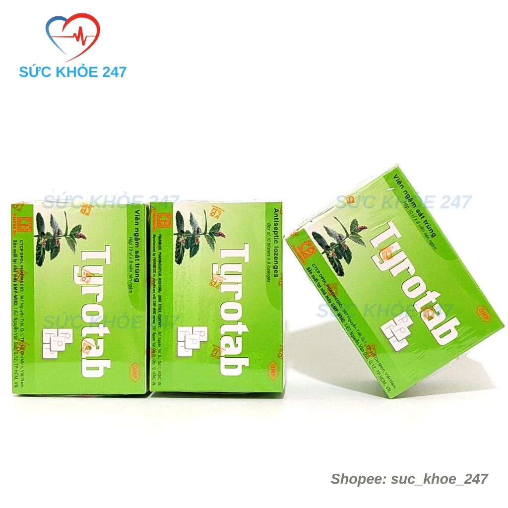 Tyrotad - Viên Ngậm Sát Trùng Họng Tyrotab Hộp 10 Vỉ x 8 Viên