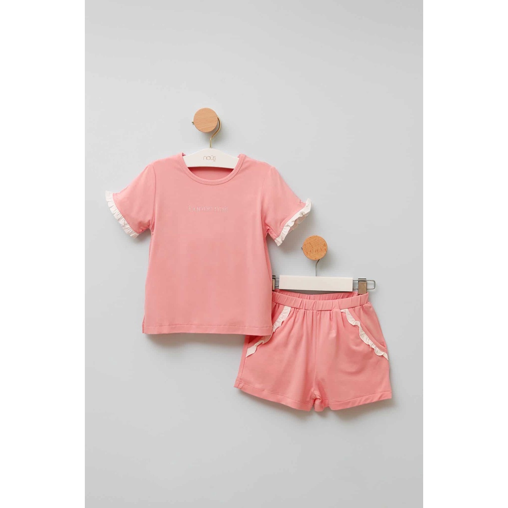 [Nous Kids] Bộ quần áo Nous cộc tay trắng hồng cao cấp cho bé trai, bé gái (Size Từ 2-6 tuổi)