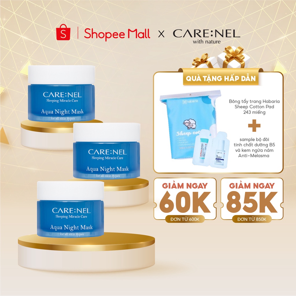 Mặt nạ ngủ mặt dưỡng ẩm Carenel Aqua Night Mask 15ml