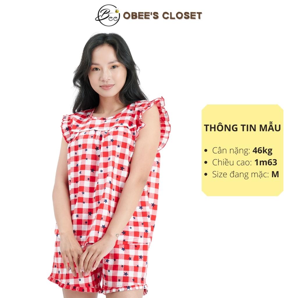 Set đồ bộ nữ Đồ bộ mặc nhà vải kate cotton mềm mại, thấm hút mồ hôi tốt size 45 - 66kg Obee's Closet