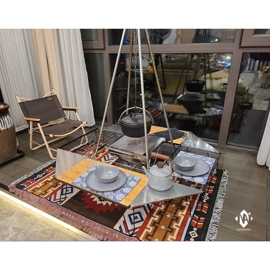 Mặt Inox tam giác nối kệ đa năng Campingmoon T-2306