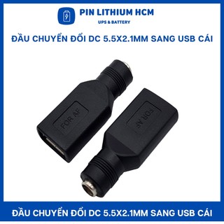 Đầu chuyển đổi DC 5.5x2.1mm sang USB ĐỰC, USB CÁI