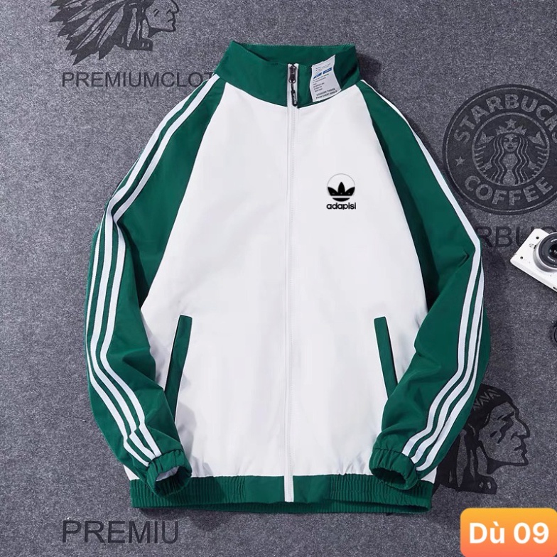 Áo khoác dù nam màu xanh trắng 3 sọc chất liệu dù gió 2 lớp cao cấp dáng from bóng chày bomber Lavado10 Nhiều mẫu mới
