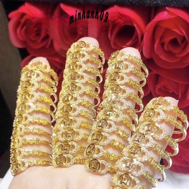 Nhẫn 3 đồng xu may mắn mạ vàng cao cấp _minhanh09