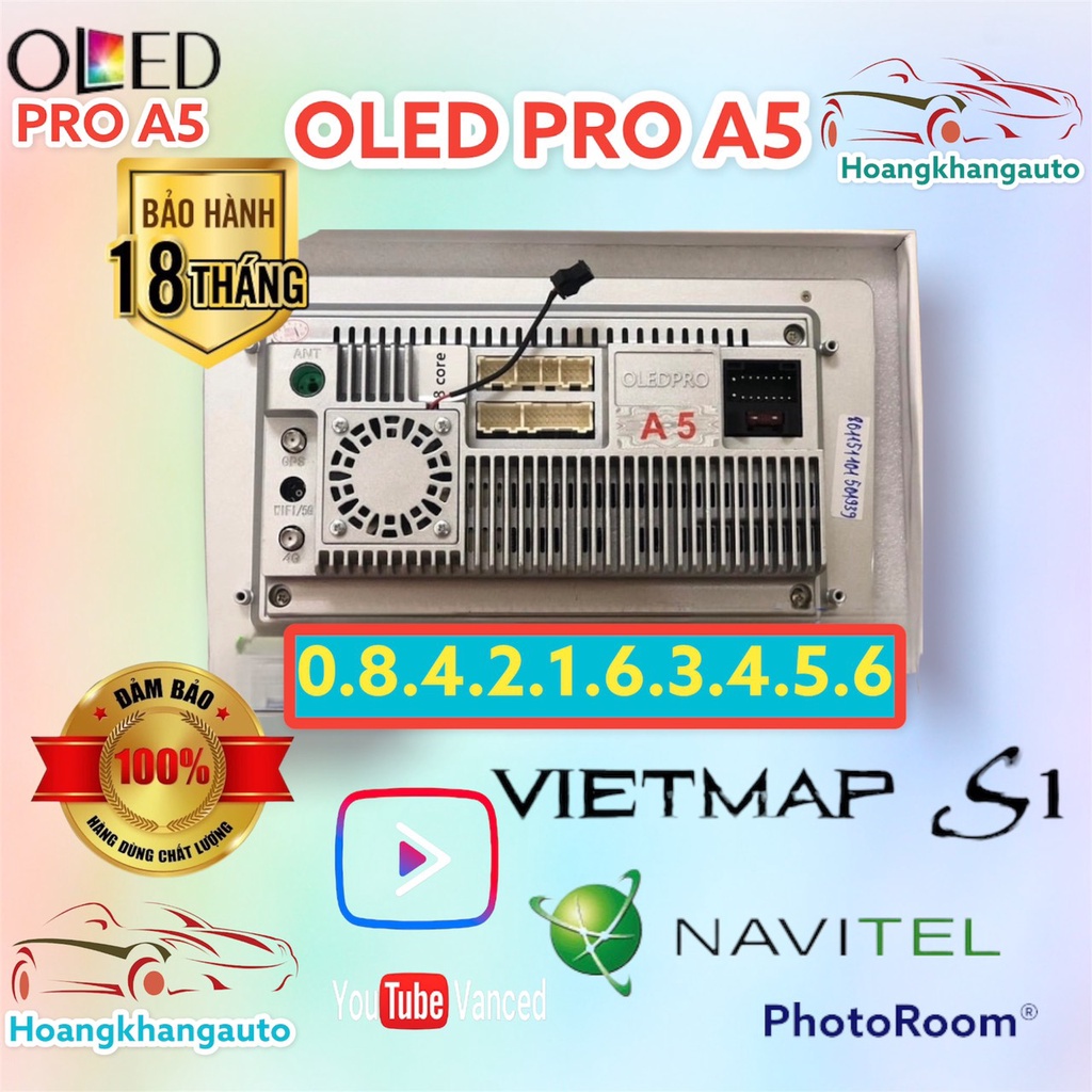 Màn hình OLEDPRO A5 theo xe VIOS điều hoà cơ 2019_2023 kèm dưỡng 9 inch và jack nguồn zin theo xe