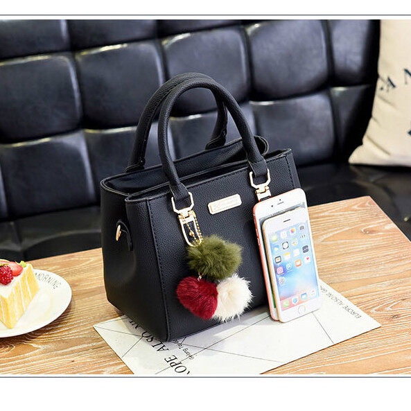 Mischa Túi Xách Da PU Đeo Vai Màu Trơn Đơn Giản Thời Trang Thu Đông