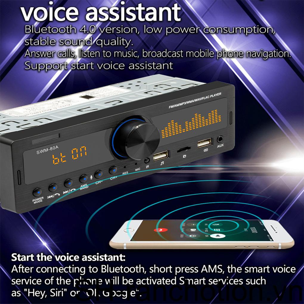 Máy Nghe Nhạc MP3 Một DIN Sạc USB Bluetooth Tự Động Rảnh Tay