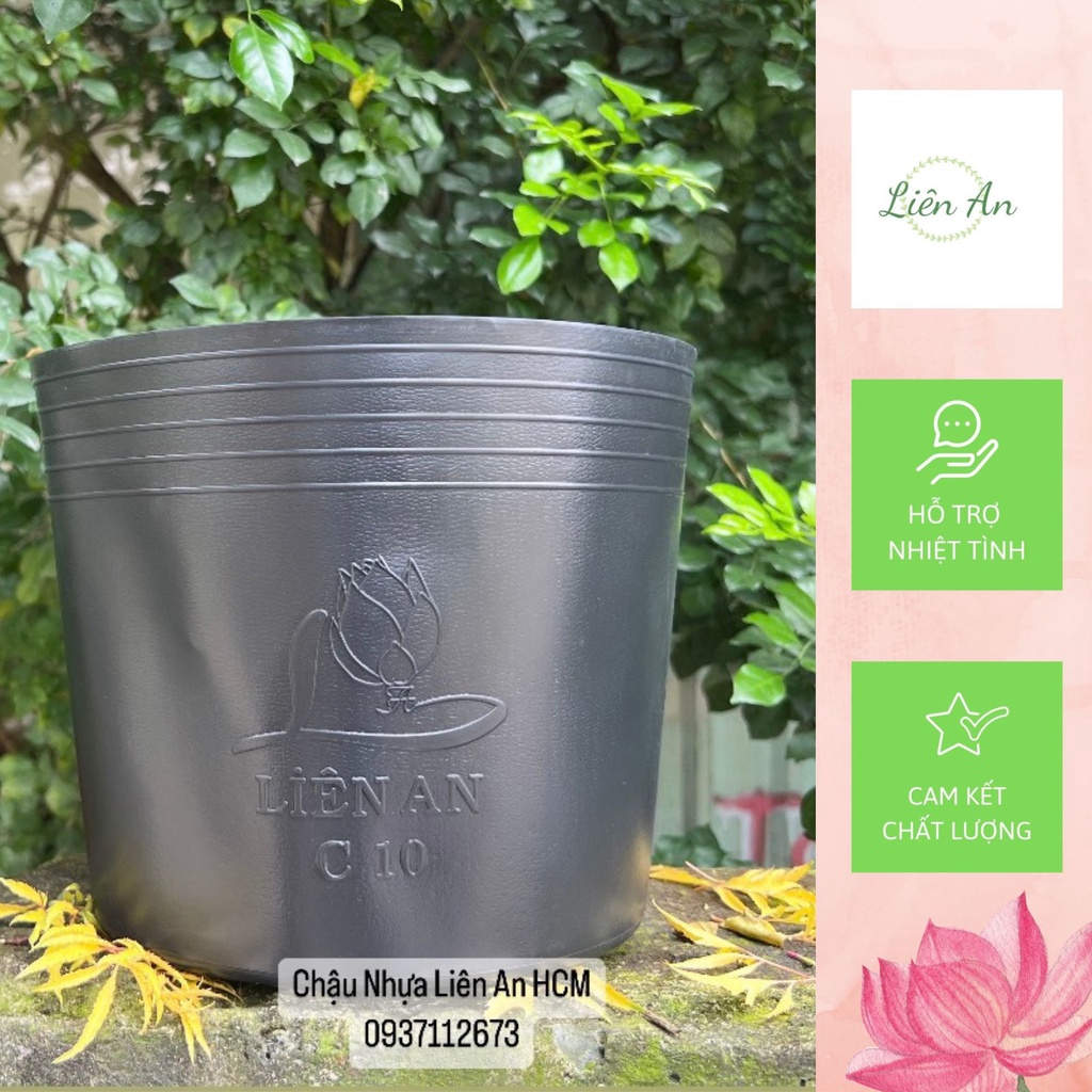 (COMBO 100C10) Chậu nhựa trồng cây Liên An C10 nhựa HDPE đàn hồi, có độ bền cao, hạn sử dụng lâu