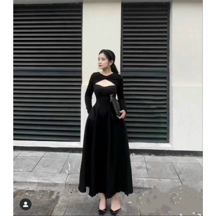 ĐẦM XÒE DÁNG DÀI TK HỞ NGỰC KIỂU ĐẸP SANG TRỌNG( FORM CHUẨN TÔN DÁNG XINH ,🤩🤩