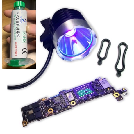 Combo đèn UV và keo UV sử dụng chống chạm mạch