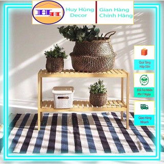 Kệ gỗ để giày dép 2 tầng ,kệ đa năng 2 tầng bằng gỗ thông dài 80 cm