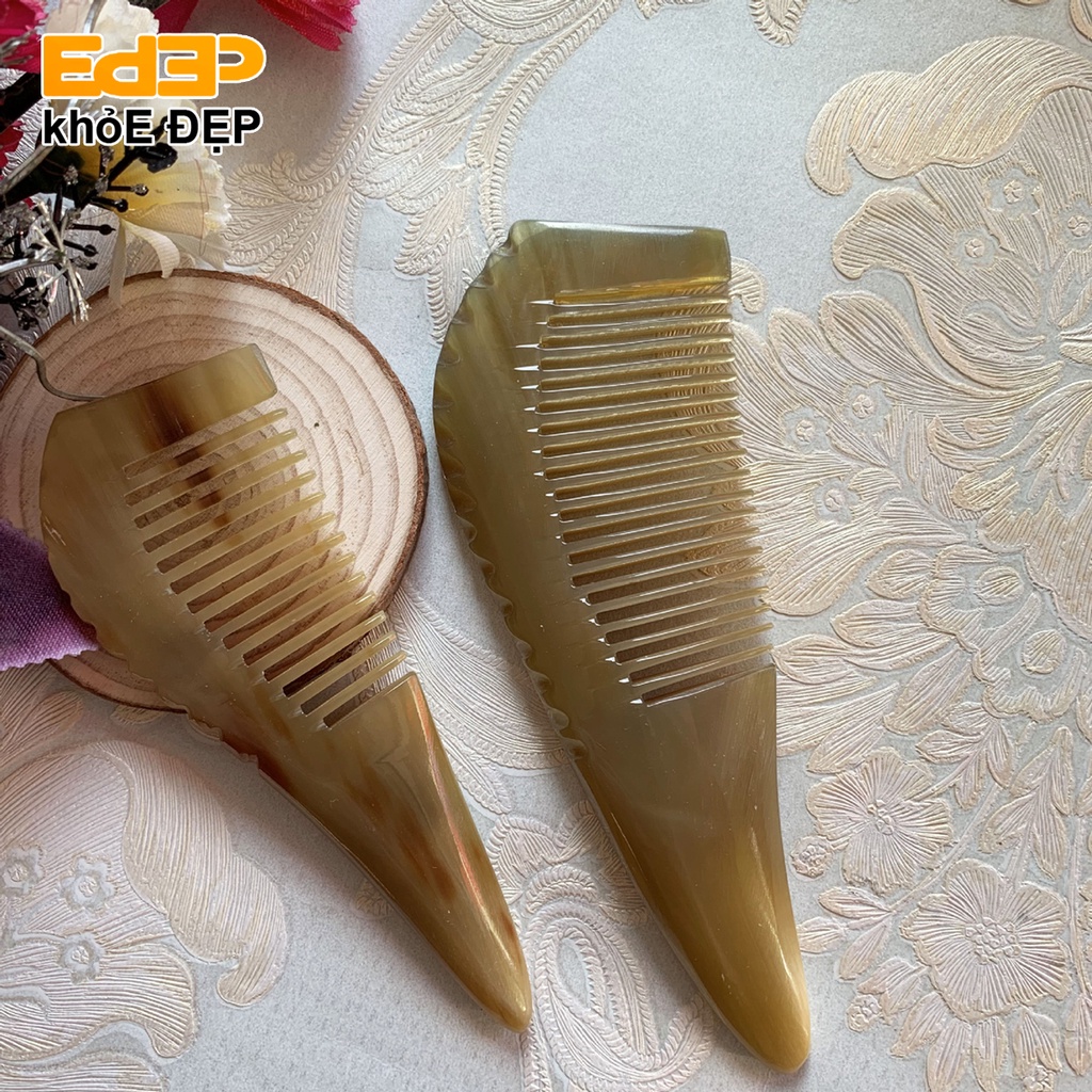 Lược Sừng Chuôi Trơn Cao Cấp (Thủ Công Mỹ Nghệ, Chải Thông Kinh Lạc, Hàng Nhập Khẩu, Massage, Làm Đẹp, Ấn Day Huyệt,...)