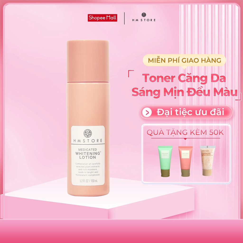 Toner Giúp Căng Da Sáng Mịn Đều Màu HM STORE - Whitening Lotion 150ml [MADE IN JAPAN]