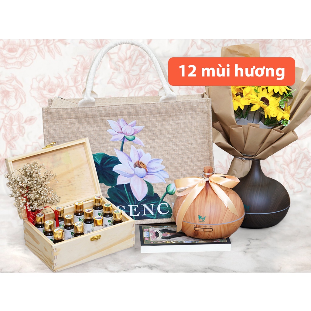 Set combo Essence Tinh dầu thiên nhiên NADA quà tặng sang trọng đẳng cấp 12 - 18 chai tinh dầu 10ml, kiểm định Quatest 3