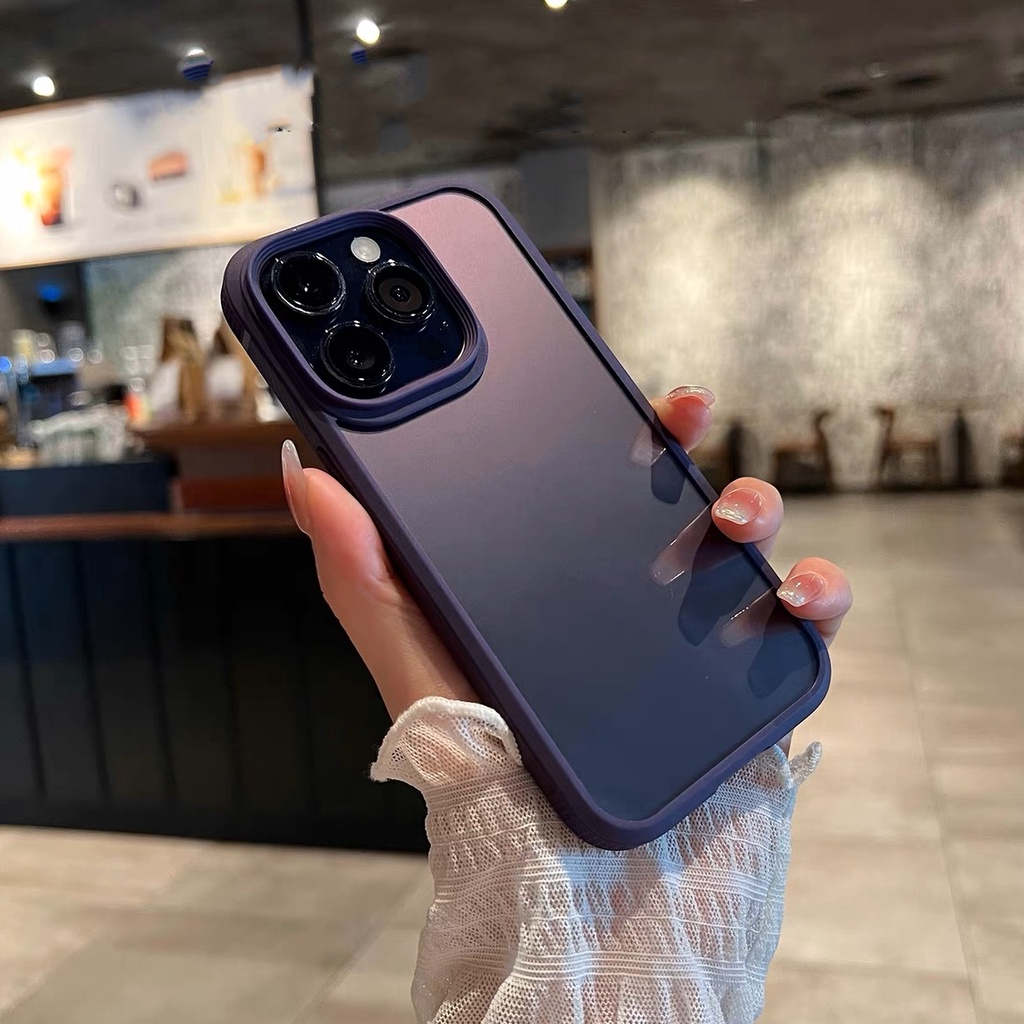 Ultra Ốp Điện Thoại TPU acrylic Siêu Mỏng Màu Tím Cho Iphone14 13 12 11Pro Max Plus