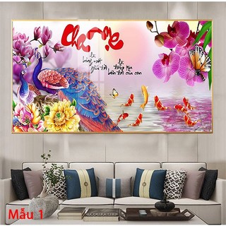 Tranh Laminate Tráng Gương - Treo Tường Chữ Thư Pháp Công Ơn Cha Mẹ